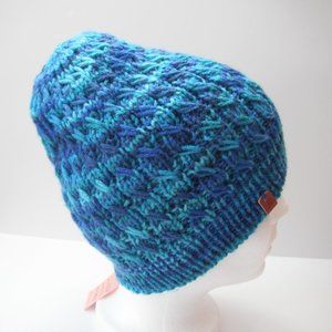 Hand Knitted Hat Toque Adult Size - L-M  Acrylic Blue - 027 Hand knit by me
